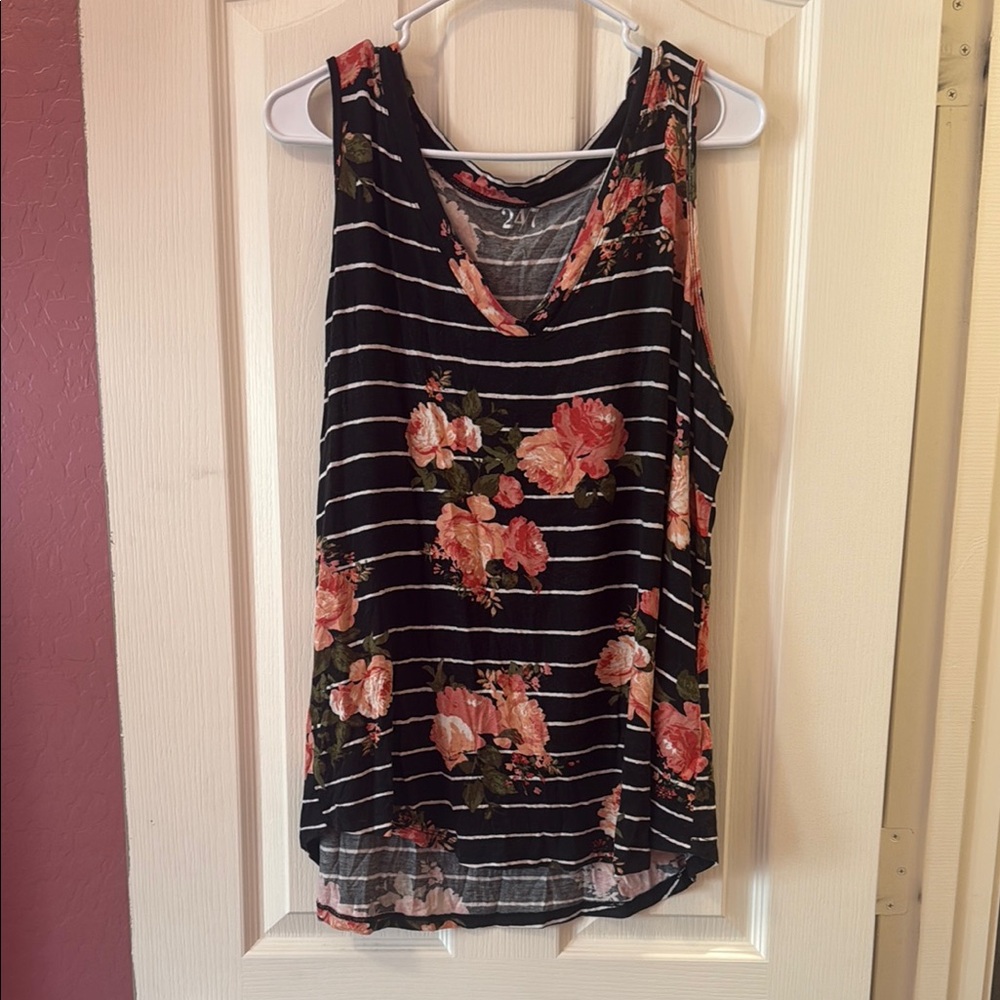 Maurices Black and Orange Tank Top